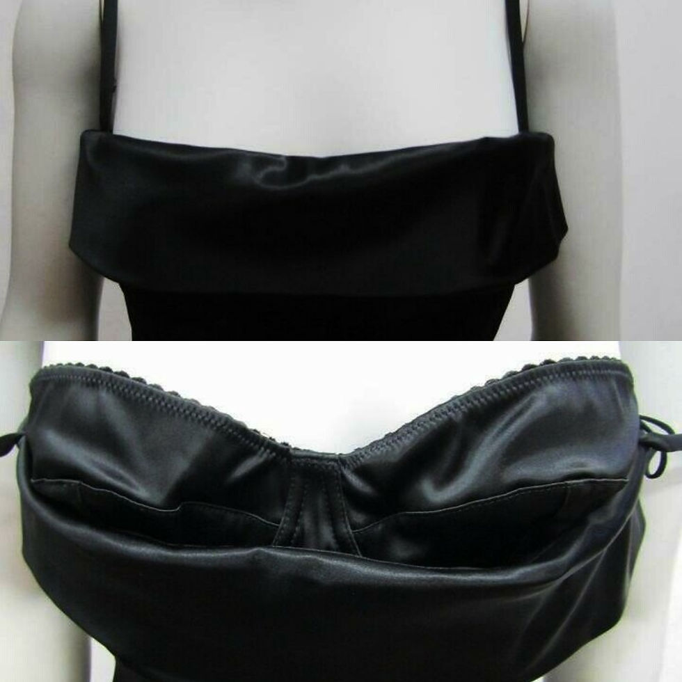 Miniatura: DOLCE & GABBANA 2PC Set Black Satin Corset Top 44 8 US Pencil Skirt 42 6