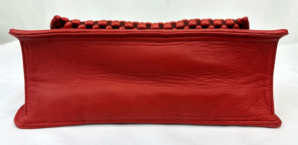 Hình thu nhỏ: TISSA FONTANEDA USA Red Nappa Bubbles Lambskin Pigalle Long Chain Medium Bag NEW