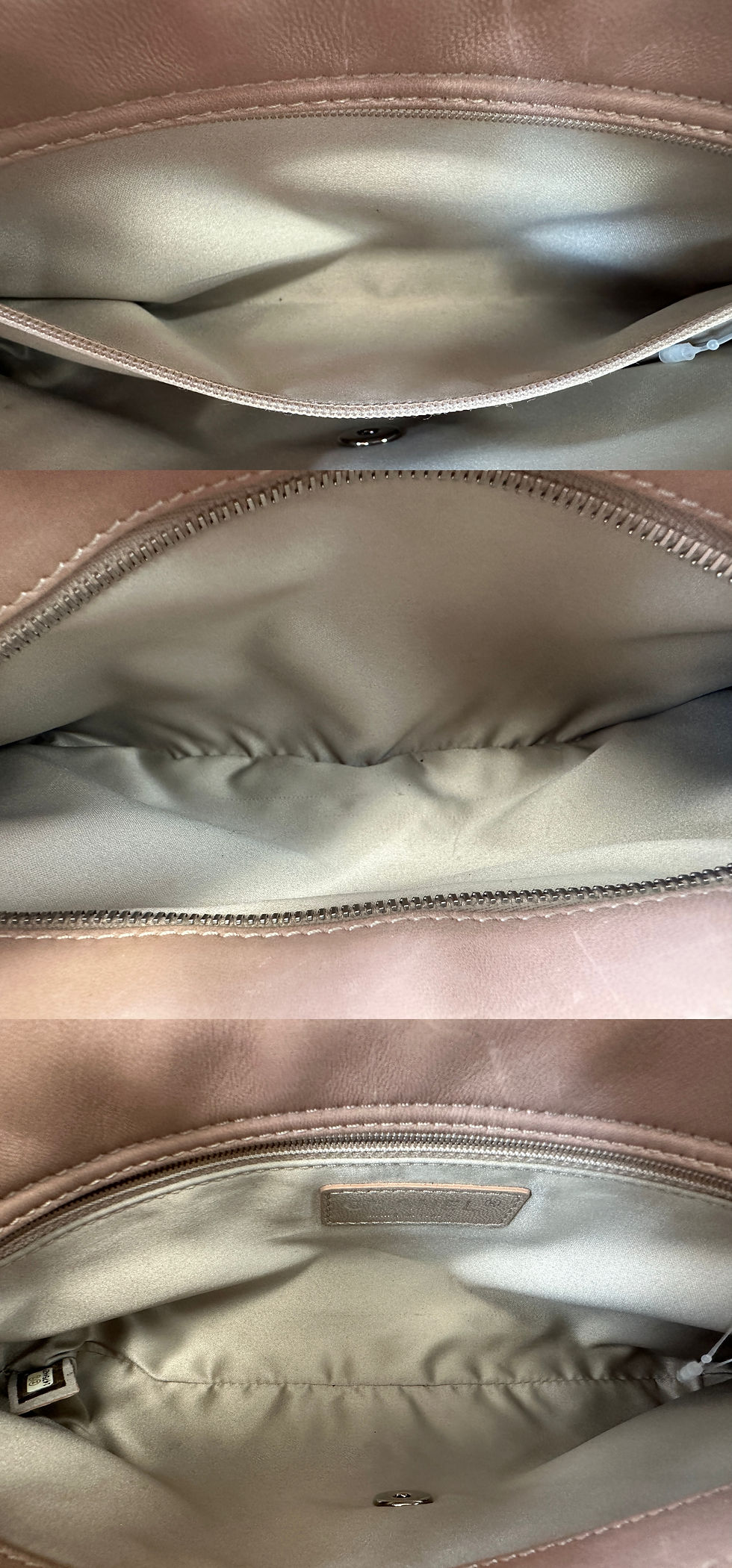 Hình thu nhỏ: CHANEL Beige Flat Quilted Stitching Flap Rectangle Crossbody Bag