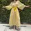 縮圖：ZANDRA RHODES Silk Chiffon Gown 6 Yellow Belted Embellished 1970's Midi