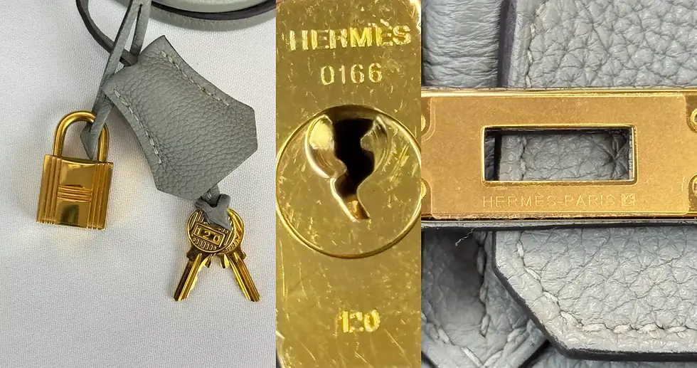 Hình thu nhỏ: HERMES Togo Leather Birkin 25 Handbag Small Gris Mouette Gold Hardware Satchel