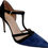 Thumbnail: GUCCI Navy Black Suede Pointed Toe D'orsay Strappy Stiletto Heels 38 8 Shoes
