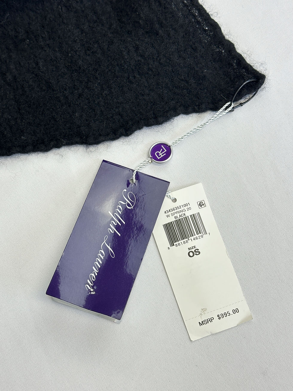 Hình thu nhỏ: NWT RALPH LAUREN Mohair Rectangle Long Scarf One Size Black Unisex MSRP $995