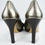 Thumbnail: GUCCI Metallic Pewter Leather Platform Pumps 37.5 Heels 7.5 Shoes Silver