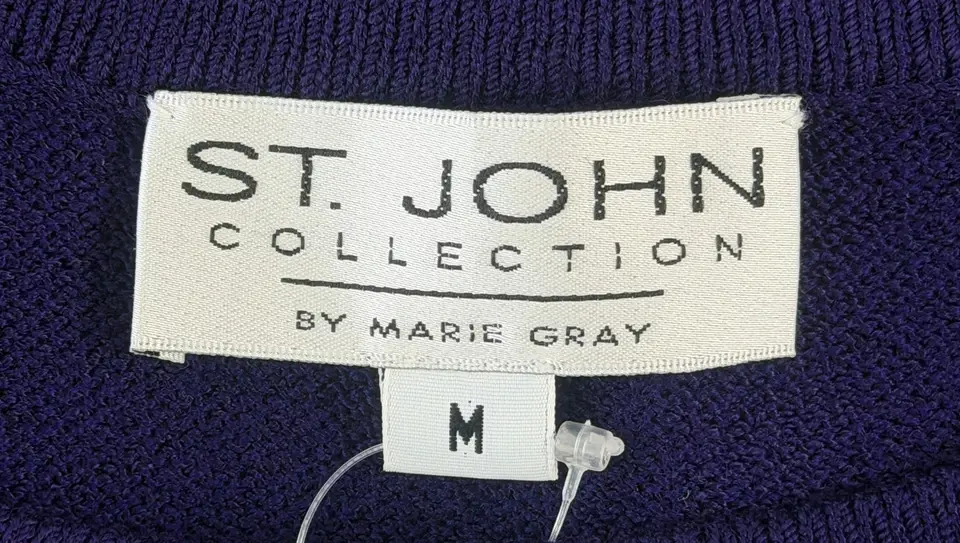 Miniatura: NWT ST. JOHN Knit Tank Top Santana Shell Strap Medium Scoop Neck Concord Purple