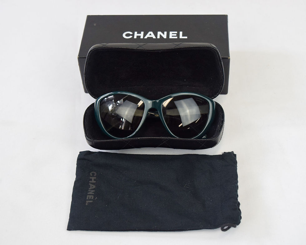 Miniatura: CHANEL Cat Eye Bijoux Sunglasses Green Silver Embellished 5298-B 58-18-140
