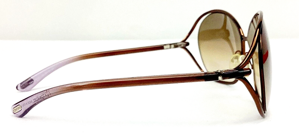 Miniatura: TOM FORD Carla 66mm Round Metal Sunglasses Oversized Brown Ombre Purple Frame