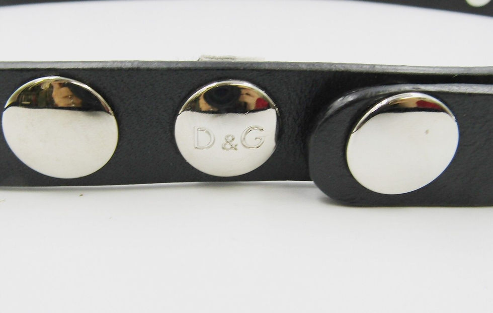 Thumbnail: DOLCE & GABBANA Black Leather Silver Studs Unisex Belt 85/34