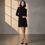 Hình thu nhỏ: FENDI Black Knit Suede Leather Wool Short Mock Neck Shift Dress 38 2 Small RARE