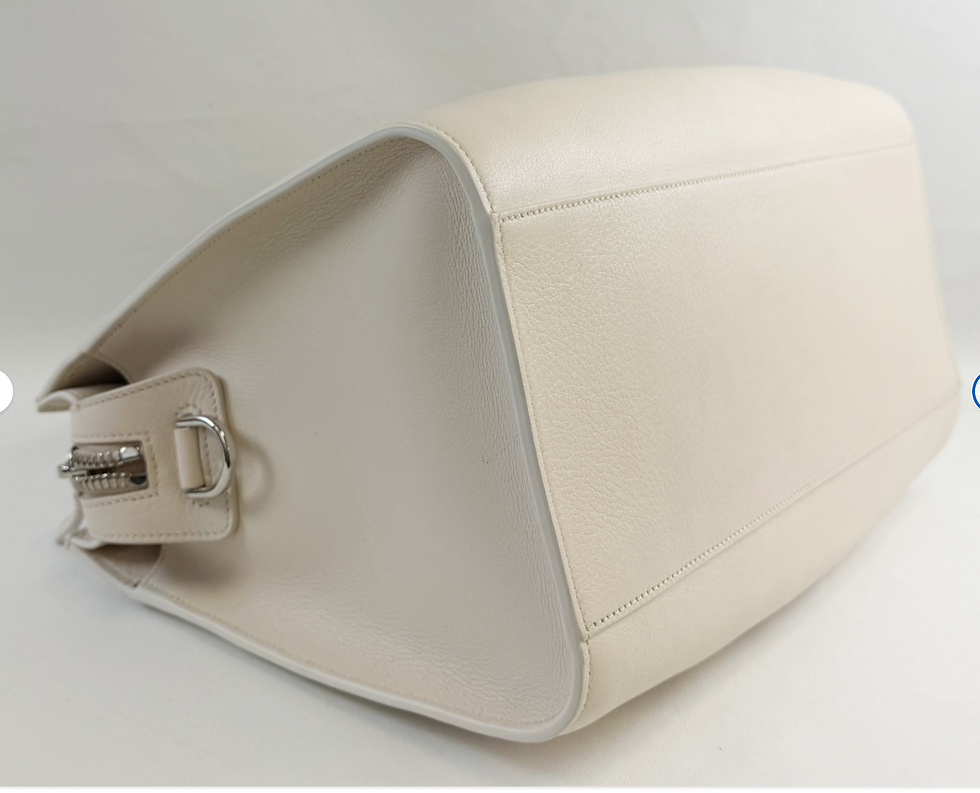 Miniatura: TOD'S Lady Moc Leather Off White Tote Bag One Size Strap Zip Silver Hardware