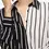 Hình thu nhỏ: ALICE + OLIVIA Willa Placket Palazzo Silk Blouse Large Black White Striped L
