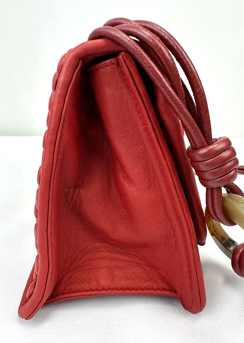 Hình thu nhỏ: TISSA FONTANEDA USA Red Nappa Bubbles Lambskin Pigalle Long Chain Medium Bag NEW