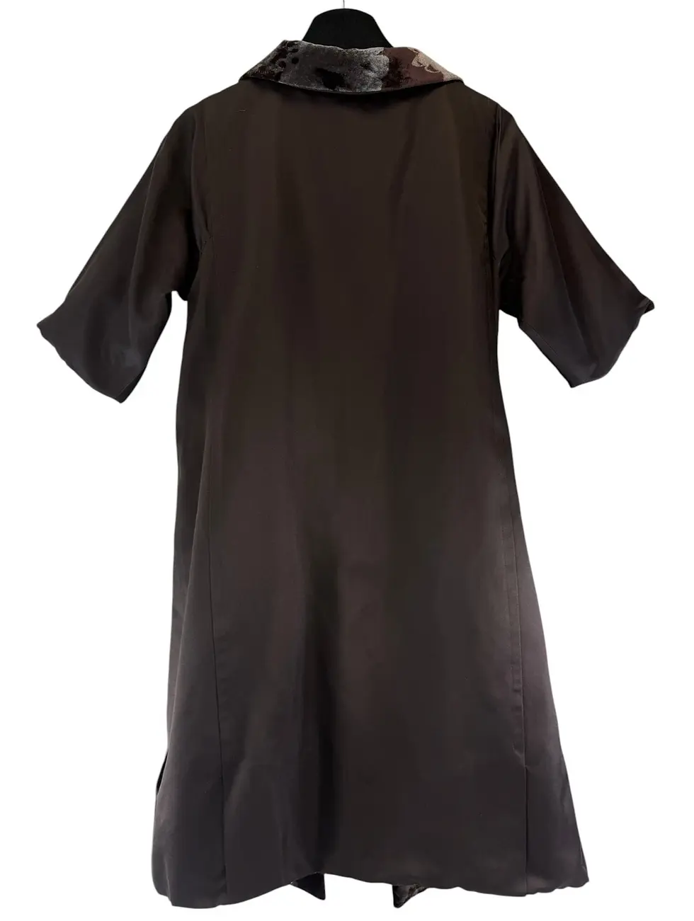 Thumbnail: ST. JOHN Collection Reversible Long Coat 6 Brown Floral Velvet Satin