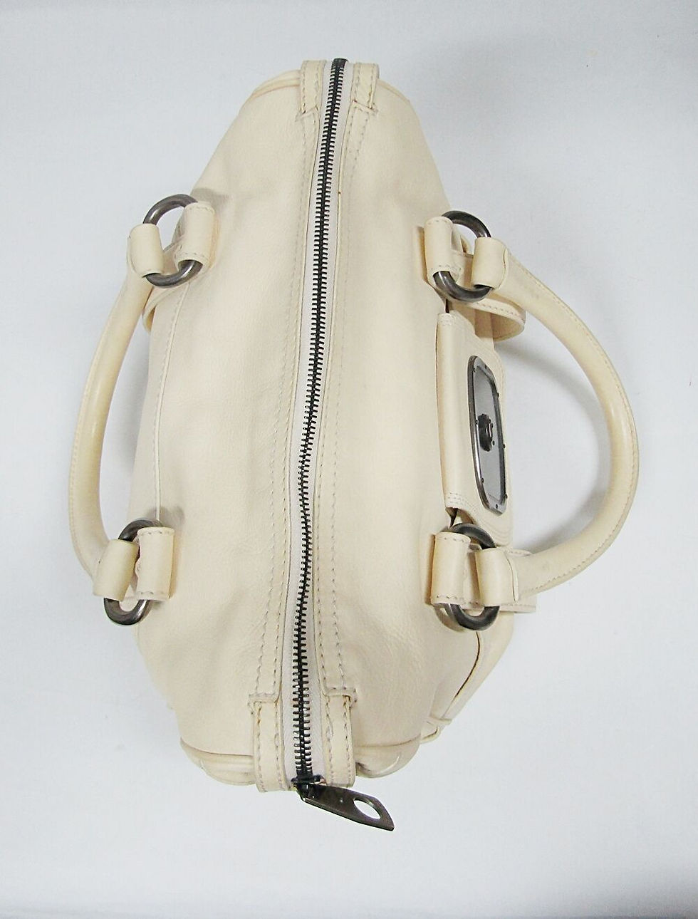 Miniatura: Vintage CELINE Verdine Beige Butter Calf Leather Medium Satchel