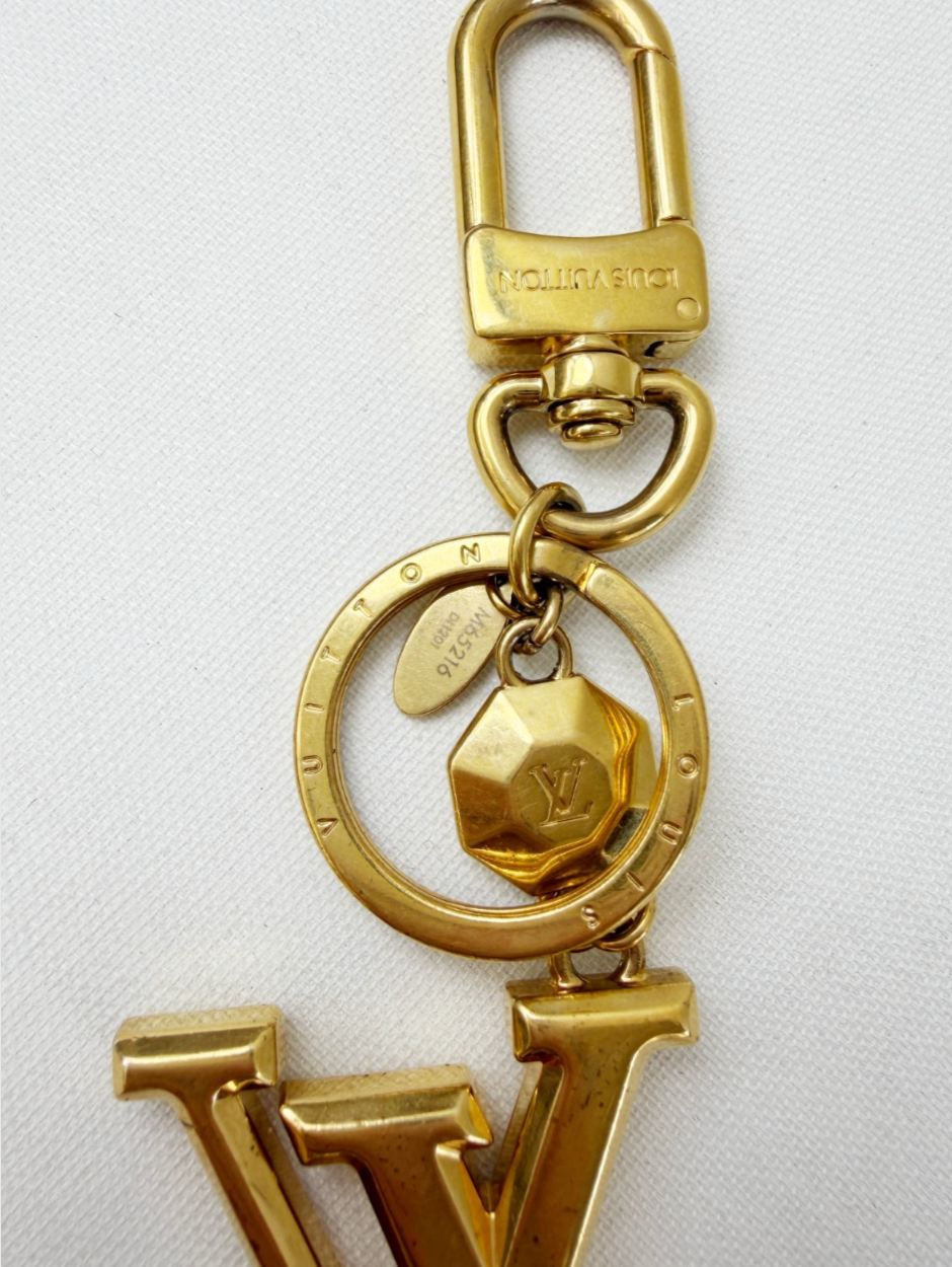 Thumbnail: LOUIS VUITTON LV Key Holder M65216 Facettes Gold Bag Charm Unisex Classic