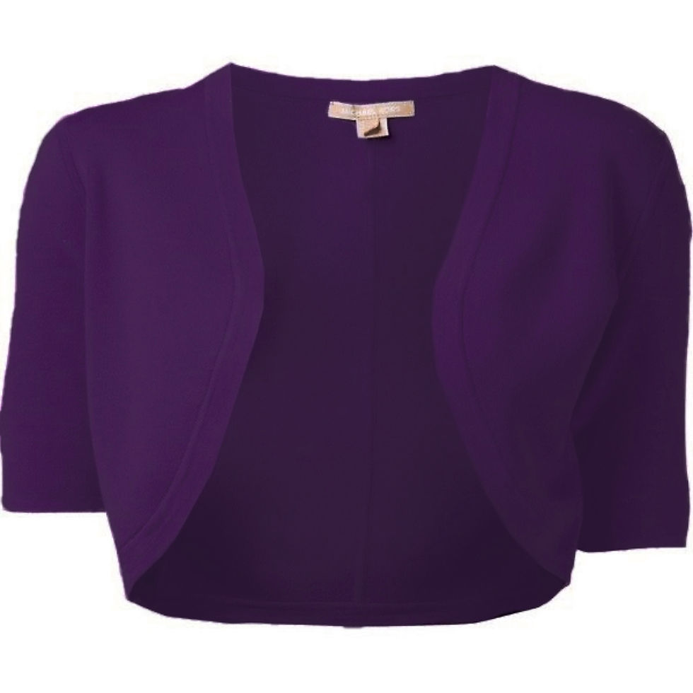 Thumbnail: MICHAEL KORS Purple Fishtail Dress Cropped with Bolero Jacket 10 Medium 2 pc