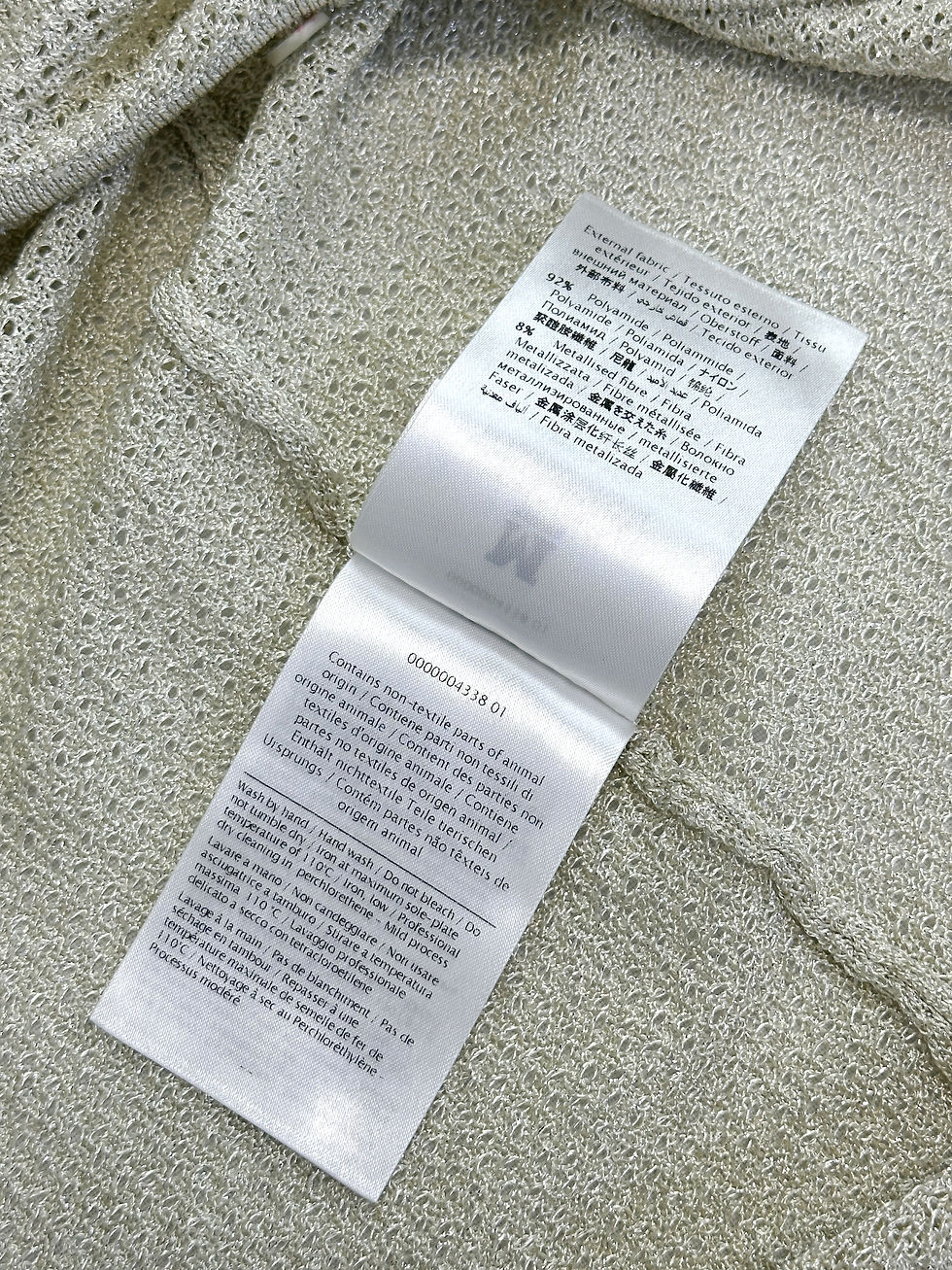 Hình thu nhỏ: M MISSONI Knit Short Cardigan 42 6 Metallic Ivory Ribbed Trim Net