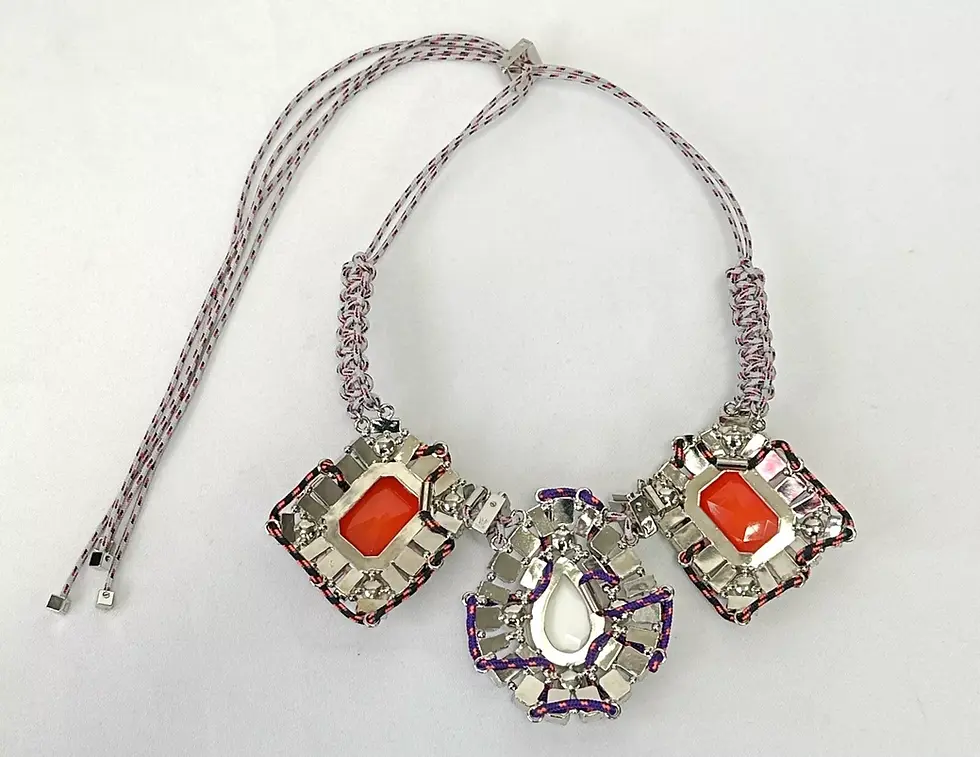Miniatura: LOUIS VUITTON Necklace Rhinestone Adjustable Multicolor Rope 2006 Runway VINTAGE