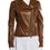 Miniatura: BLUMARINE Lambskin Buttery Leather Biker Jacket 46 10 Brown Ruched Asymmetrical
