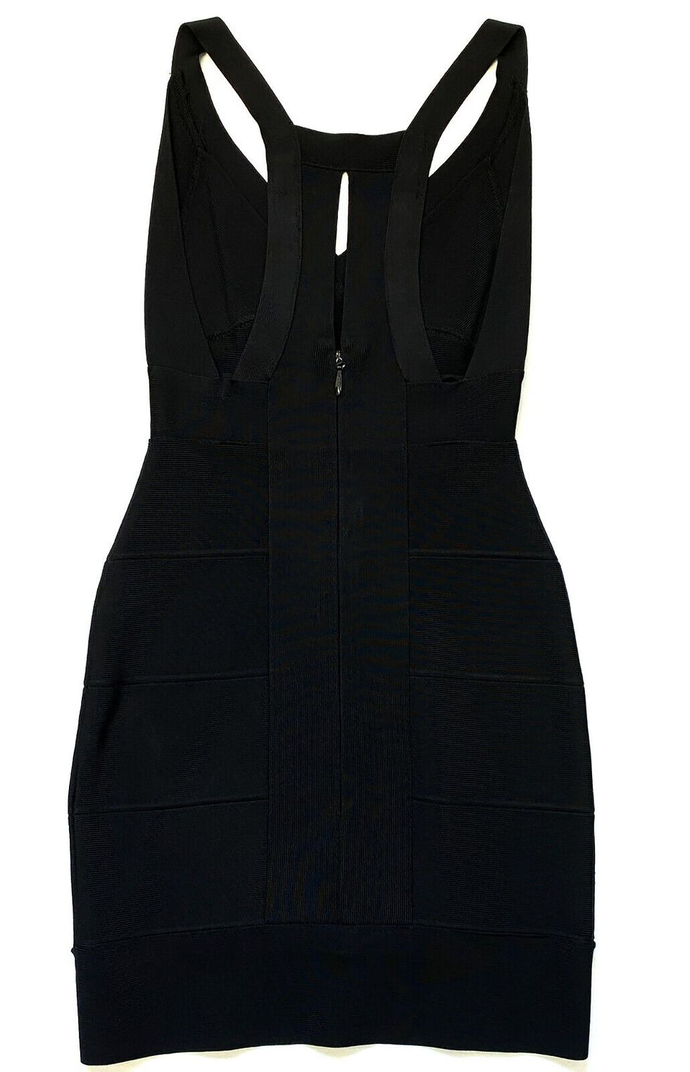 Thumbnail: HERVE LEGER  Black Halter V-neckline Bandage Dress XS Extra Small