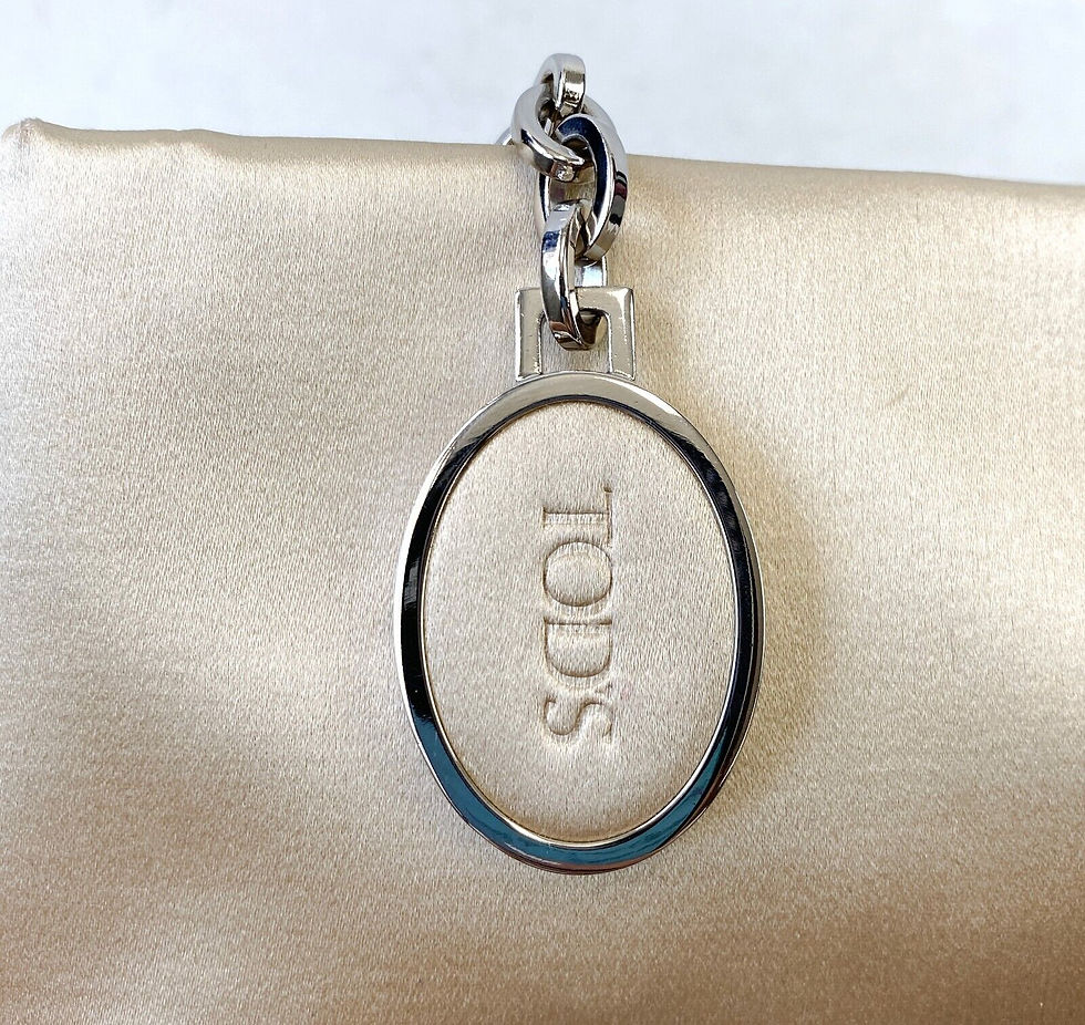 Hình thu nhỏ: TOD'S Silk Satin Evening Champagne Clutch Hand Bag