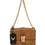 Thumbnail: VALENTINO GARAVANI Shoulder Bag Rockstud Canvas LeatherLeather Flap Brown Beige
