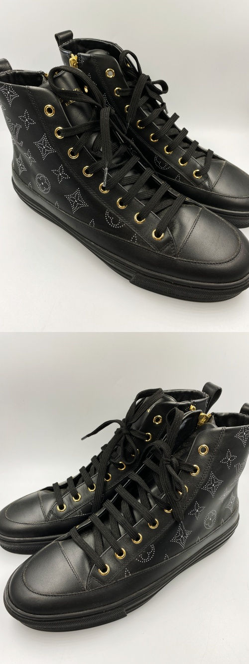 Hình thu nhỏ: LOUIS VUITTON Black Stellar Sneakers 39.5 Ankle Boots 9.5 Monogram LV 1A87UI NEW