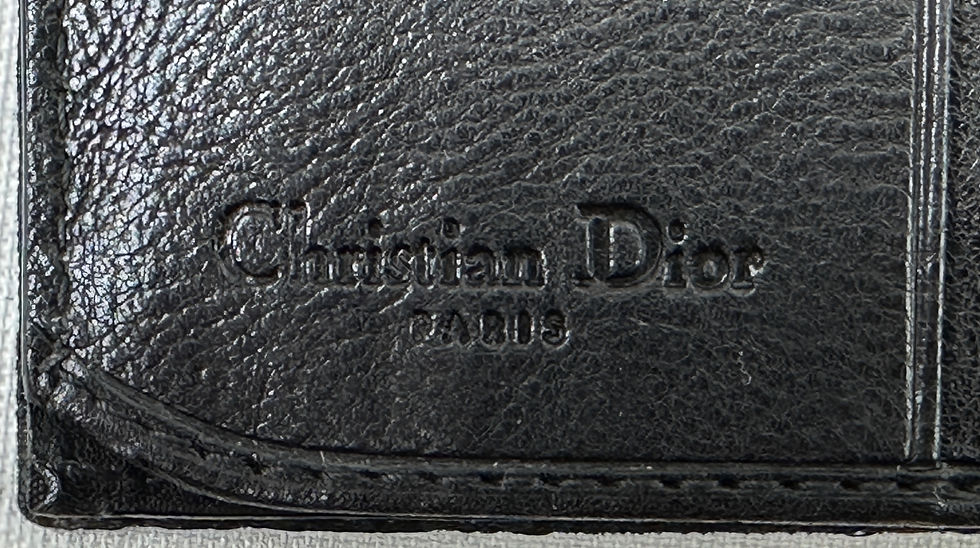 Thumbnail: CHRISTIAN DIOR Black Leather Logo Oblique Pattern Canvas Long Wallet