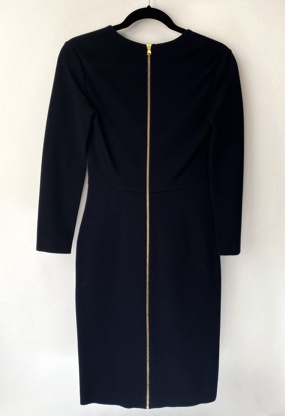 Hình thu nhỏ: EMILIO PUCCI Navy Blue Criss Cross Ruched Zipper Stretchy Sheath Dress 8