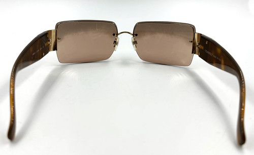 CHANEL サングラス ココマーク ハーフ リムレス 4095-B ブラウン CHANEL 4095-B Amber Lens Tortoise Frame CC Swarovski Crystal