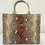 Miniatura: NEW SARAH STEWART Adele Python Snakeskin Leather Tote Bag Large Red Multi Purse