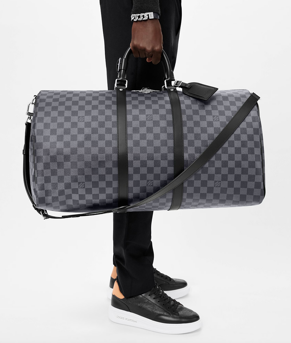 Miniatura: LOUIS VUITTON Damier Graphite Canvas Keepall Bandouliere 55 N41413 Travel Bag