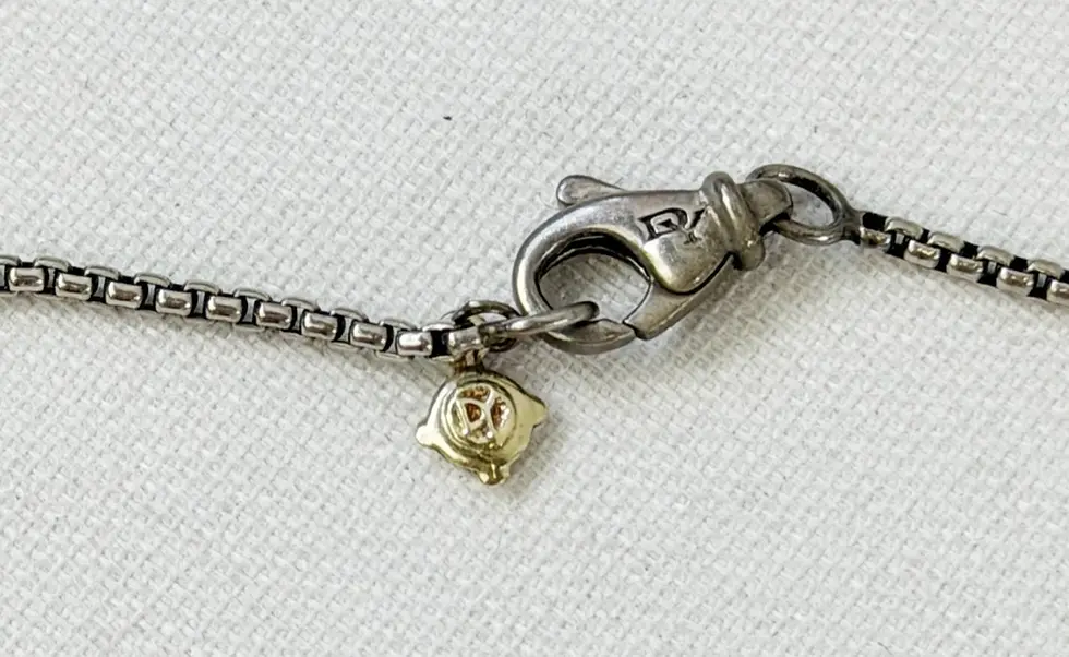 Thumbnail: DAVID YURMAN Diamond & Moon Quartz Albion 16" Chain Necklace 925 Sterling Silver