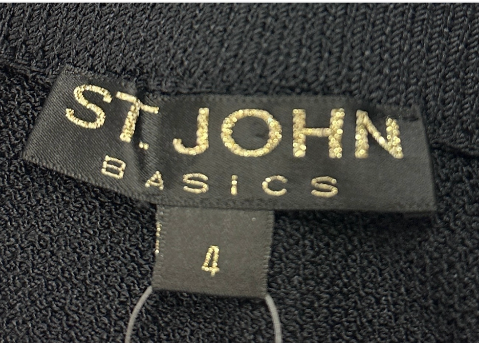Hình thu nhỏ: ST. JOHN Basics Santana Knit Long Maxi Skirt 4 Black Elastic Waist Side Slit