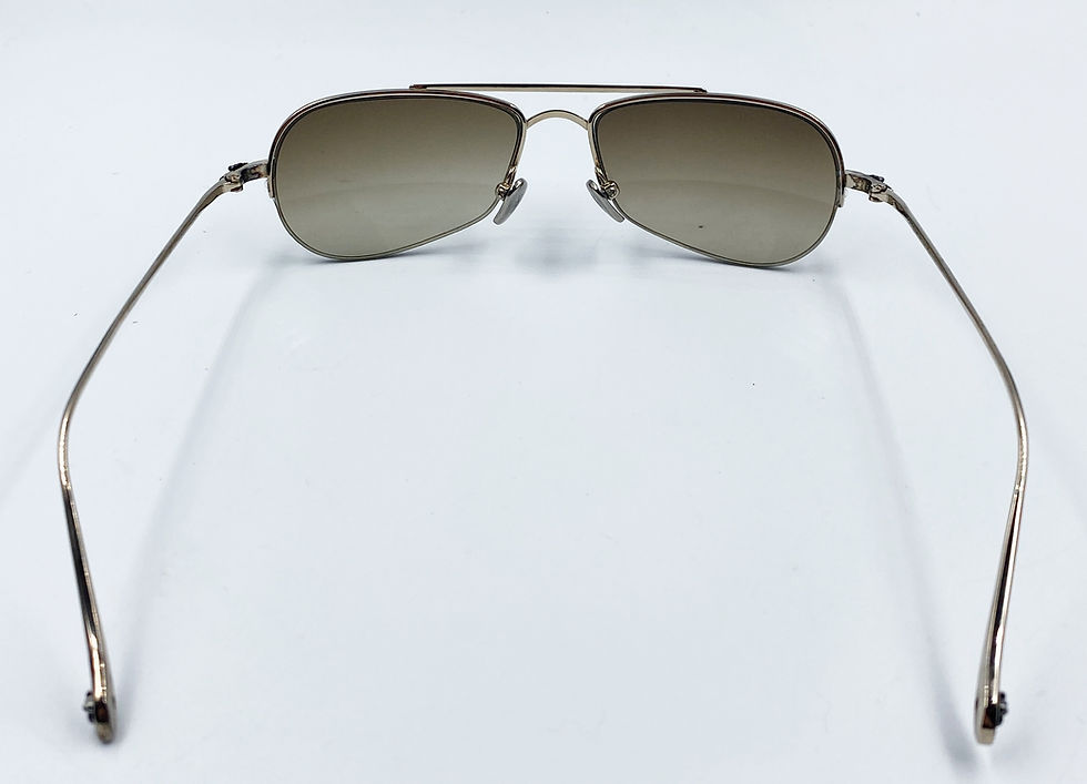 縮圖：Vintage CHROME HEARTS Jet A WG Titanium Aviator Sunglasses Gold Frame RARE