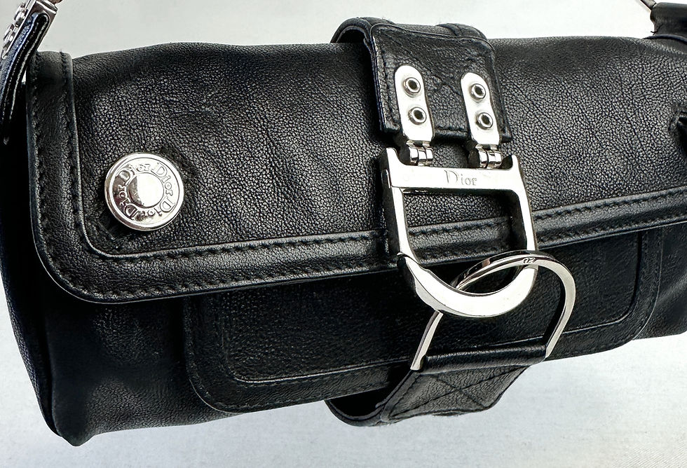 Miniatura: DIOR Black Leather East West Flight Top Handle CD Logo Small Handbag