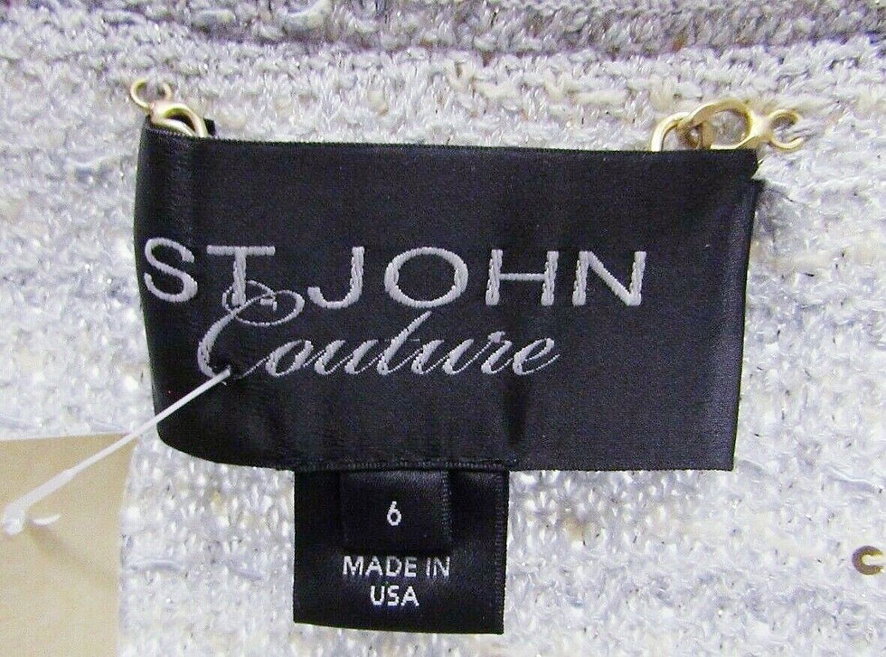 Thumbnail: ST. JOHN COUTURE Couture Light Blue Multicolor Tweed Silver Gold Sequin Jacket 6