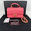 Hình thu nhỏ: CHANEL Neon Pink Mini Top Handle Rectangular Flap Quilted Leather Cross body Bag