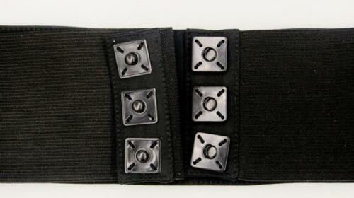 縮圖：NEW ST. JOHN Evening Black Embellished Stones Medium Belt 32" Small Silk