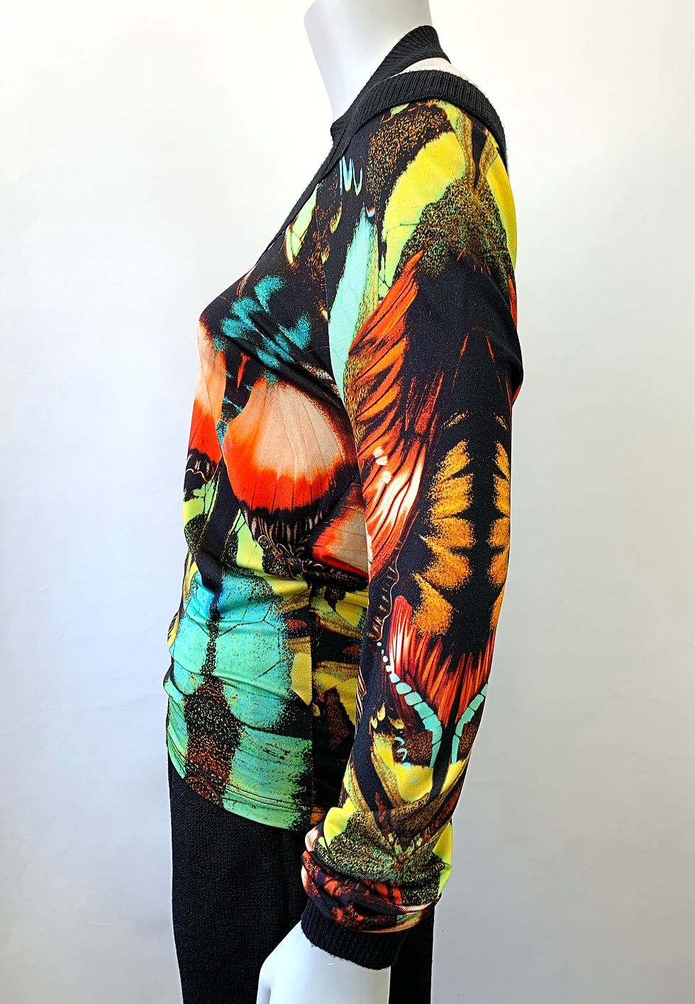 Hình thu nhỏ: JEAN PAUL GAULTIER Multicolor Soleil Butterfly Halter Cold Shoulder Top Small