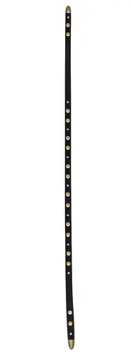 縮圖：SANDY DUFTLER Leather Gold Silver Studs Wrap Belt Tie Medium Large M/L 57.5"