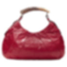 YVES SAINT LAURENT Red Iconic Mombasa Leather Shoulder Hobo Bag Horn Handle