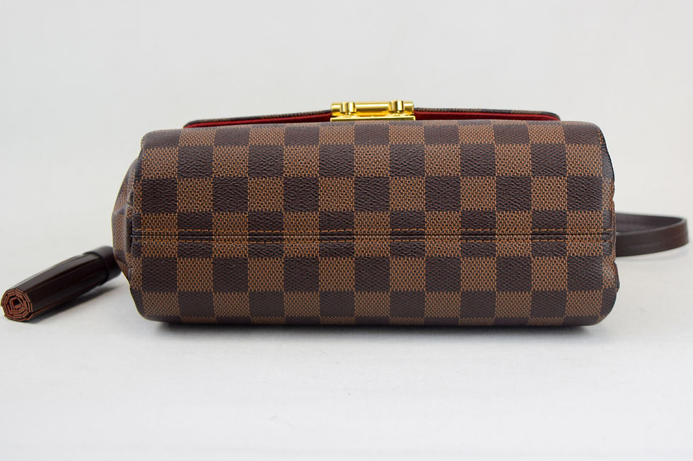 Thumbnail: LOUIS VUITTON Croisette Damier Ebene Canvas Satchel Small Brown Red N5300