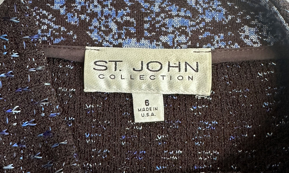 Miniatura: ST. JOHN Multi Melange Knit Jacket 6 Amaretto Double Breasted Mandarin Collar
