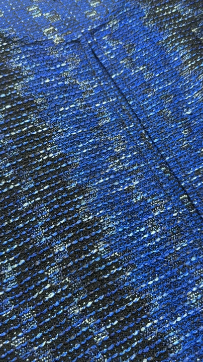 Thumbnail: ST. JOHN 2PCS Long Jacket Dress Set 12 Blue Black Multicolor Textured Knit