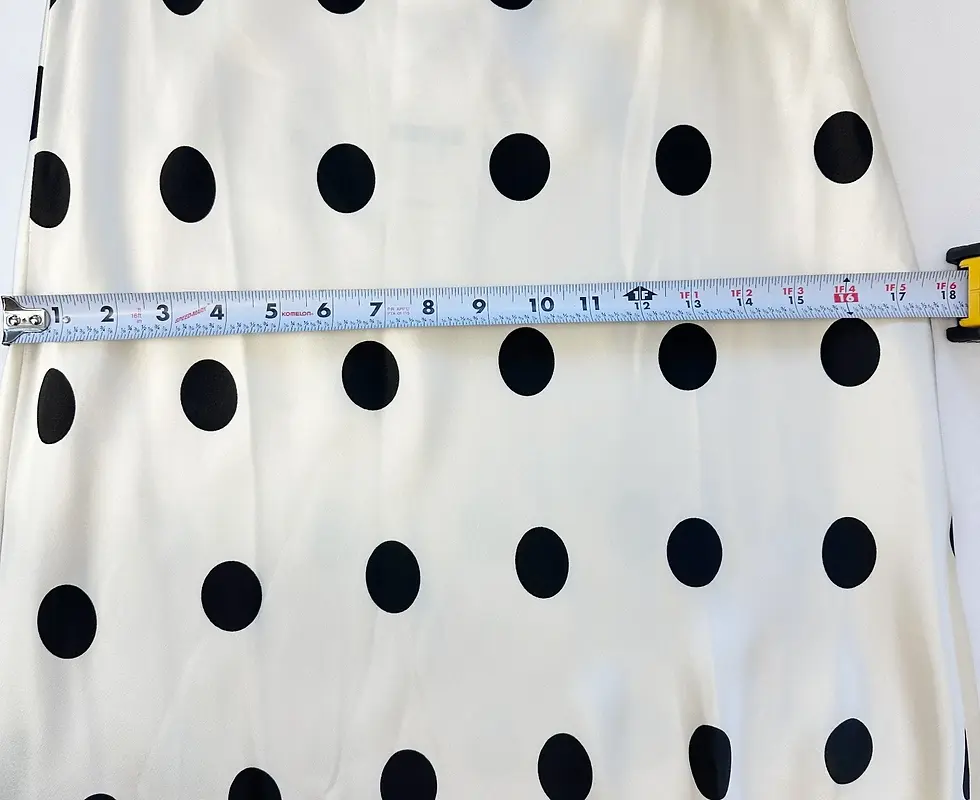 Thumbnail: NWT REFORMATION Bella Silk Maxi Skirt Small Pluto Dot Cream Black Elastic Waist