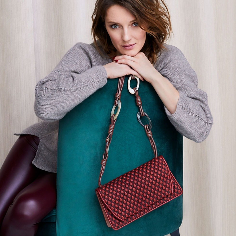 Hình thu nhỏ: TISSA FONTANEDA USA Red Nappa Bubbles Lambskin Pigalle Long Chain Medium Bag NEW