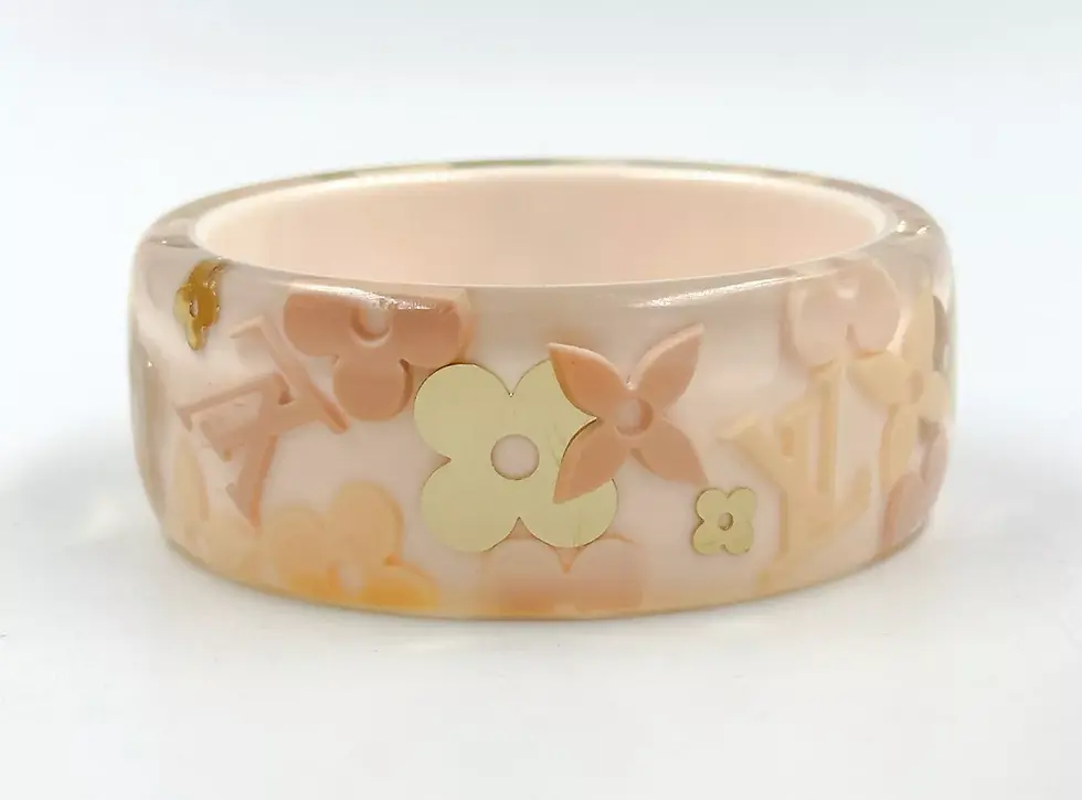 Miniatura: LOUIS VUITTON Farandole Resin Bangle Bracelet Pink Monogram Flower Multi