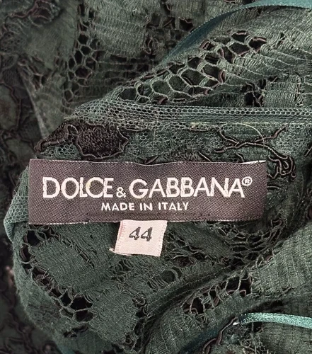 DOLCE & GABBANA Green Floral Corded Lace Knee Length Dress V Neck EU 44 US 8 | Bellissima Boutique DOLCE & GABBANA Green Floral Corded Lace Knee Length Dress V Neck EU 44 US 8 | Bellissima Boutique