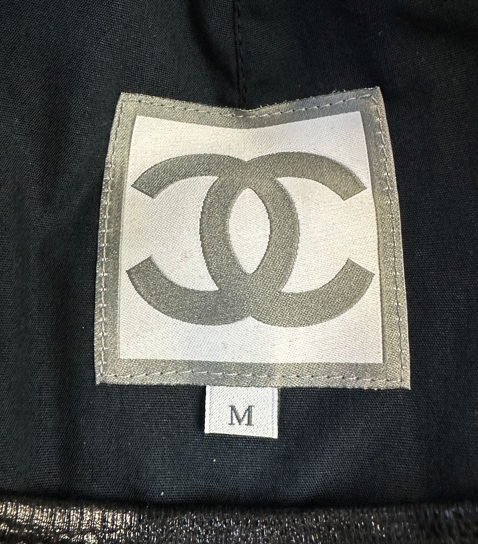 Thumbnail: CHANEL Black CC Patch Leather Logo Cracked Mesh Baseball Cap Medium Unisex